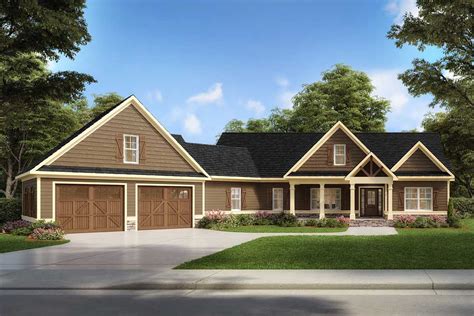 2000 Square Foot Craftsman House Plan With Angled Garage 360081dk
