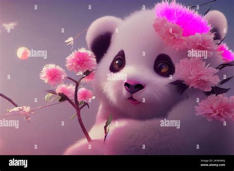 Cute Baby Panda Illustration Young Giant Panda Ailuropoda Melanoleuca