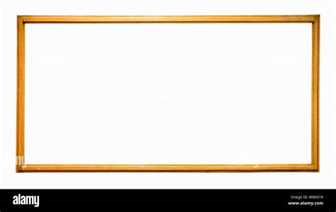 Thin Wooden Picture Frame Isolated On White Background With Clipping