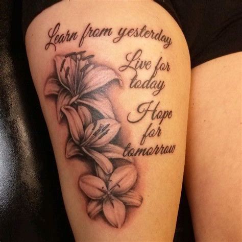 the 25 best thigh quote tattoos ideas on pinterest thigh script tattoo spine quote tattoos