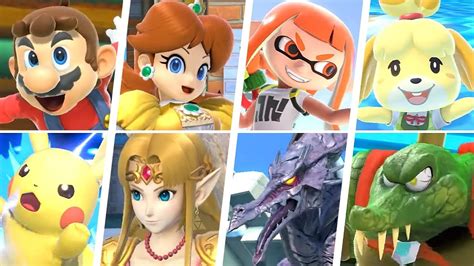 Super Smash Bros Ultimate All 74 Characters Gameplay Final Smashes