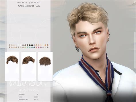 Wingssims Wings To0806 Capable Short Hair Sims 4 Hair Male Sims Hair