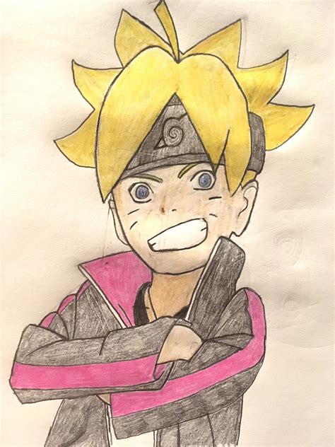 Boruto Uzumaki Drawing By Me Naruto