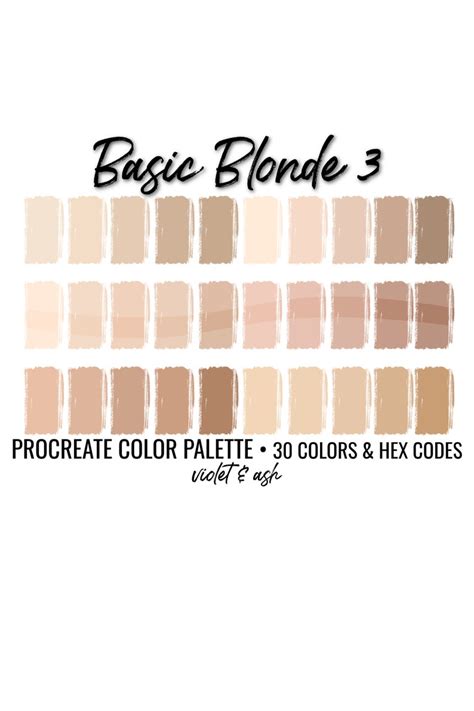 Basic Hair Bundle Procreate Palettes Color Palette Etsy Paint Color Palettes Colour Pallete