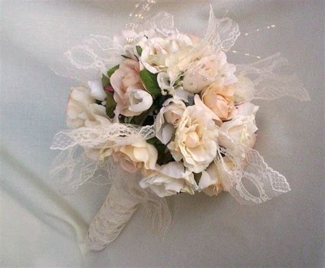 Bridal Bouquet Ivory Wedding Flowers Readytoship Vintage Chic Etsy