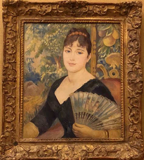 Pierre Auguste Renoir Woman With Fan Actual Painting In The Barnes
