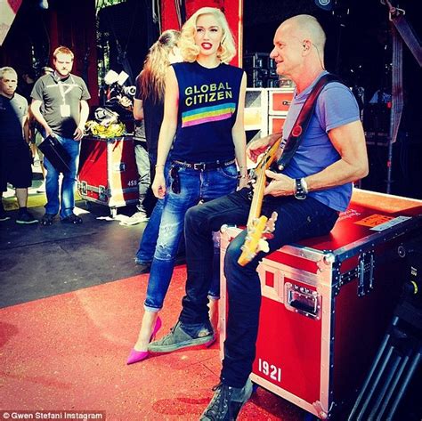 Gwen Stefani Flashes Her Hot Pink Bra As She Chats With Sting During Rehearsal For Charity Music