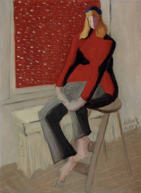 Milton Avery 1885 1965 March Seated Signed And Dated Miltonavery