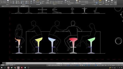 Bar Furniture Drawing ⏬ In Autocad Block Free Download Link Youtube
