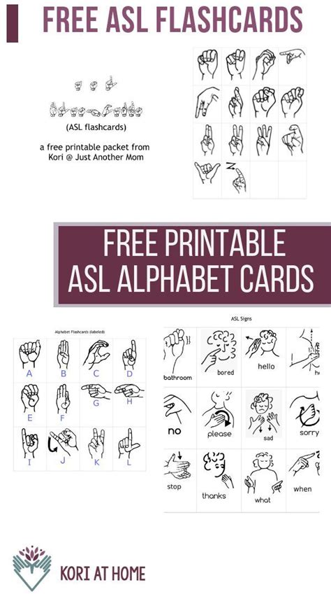 Freebie Friday Free Printable Asl Alphabet Flashcards Pack Sign