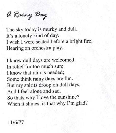 Rainy Day Quotes Poems Quotesgram