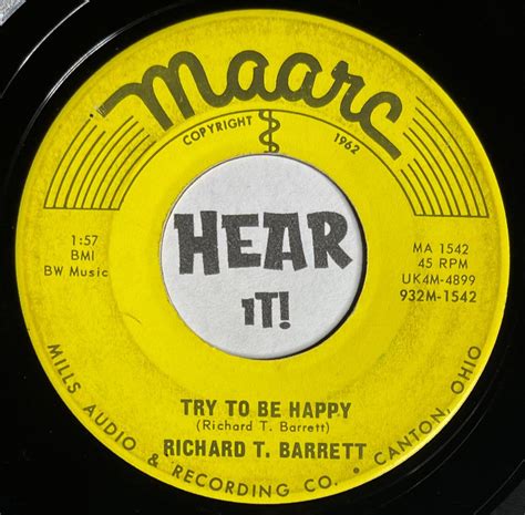 Oh Country Bopper Rockabilly 45 Richard T Barrett Try To Be Happy