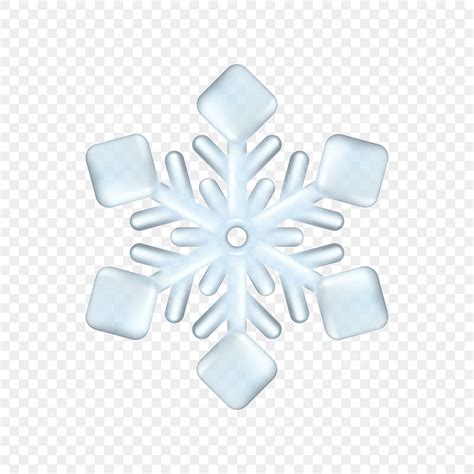 Crystal Snowflake Vector Art Png Realistic Translucent Crystal