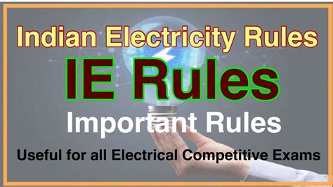Indian Electricity Rules Important Ie Rules By Sivaramaraju