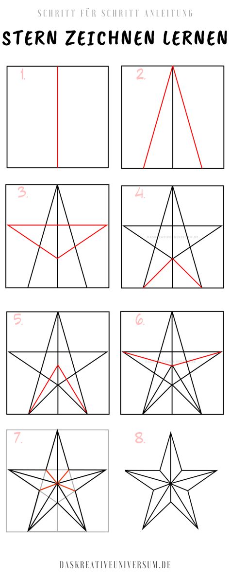Stern zeichnen - Anleitung und Vorlage in 2020 | Sterne ...