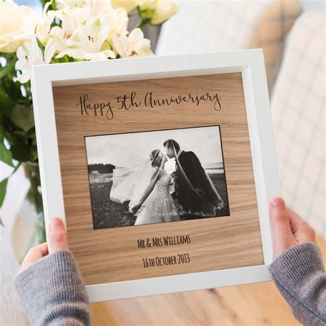 Personalised 5th Anniversary Engraved Photo Frame T By Mirrorin