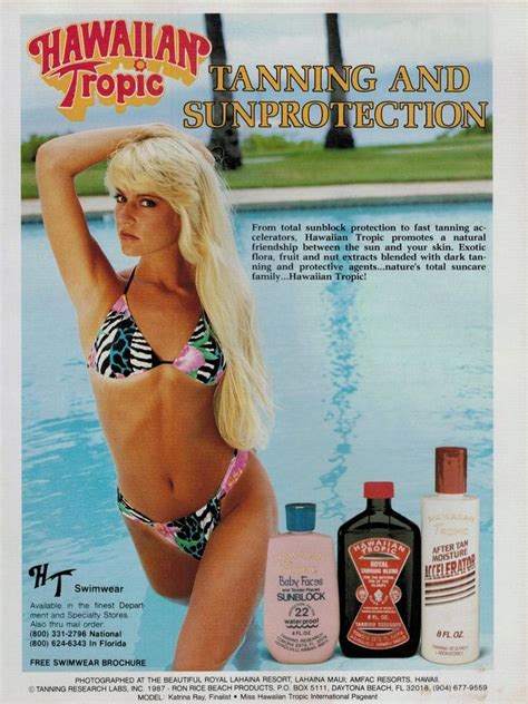 1987 Hawaiian Tropic Swimsuit Katrina Ray Bikini Magazine Print Ad Ebay Hawaiian Tropic