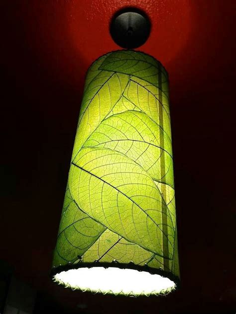 Decoupage Leaves Fake Or Real Onto Lampshade Diy Lamp Shade Diy