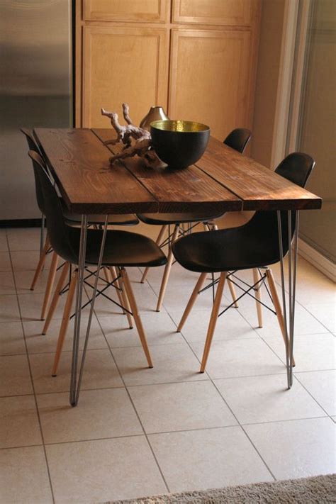 See more ideas about metal leg dining table, metal furniture design, metal furniture. Organic Modern Rustic Dining Table with Hairpin legs on ...