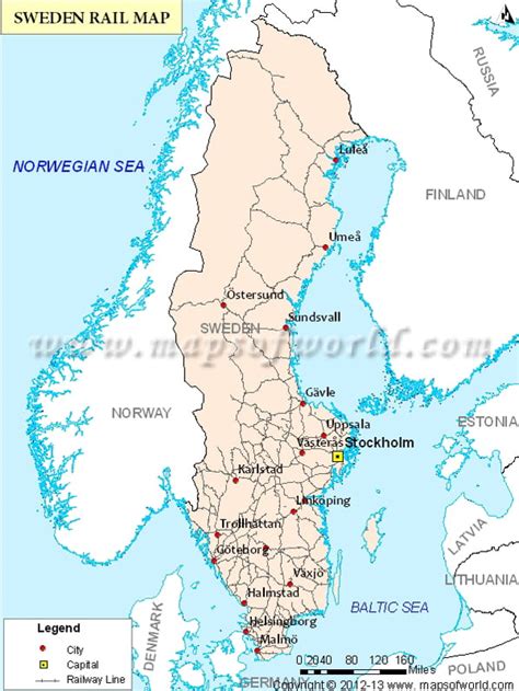 Sweden Rail Map Sweden Train Network Map