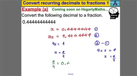 Change the percentage into a decimal, and the word 'of' into multiplication. Convert recurring decimals to fractions 1 - YouTube