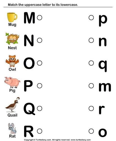Match Upper Case And Lower Case Letters Alphabet Worksheets