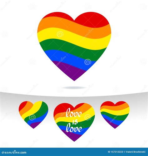 lgbt concept heart shape in lgbtq flag colors icon of transgender gay lesbian love with wavy