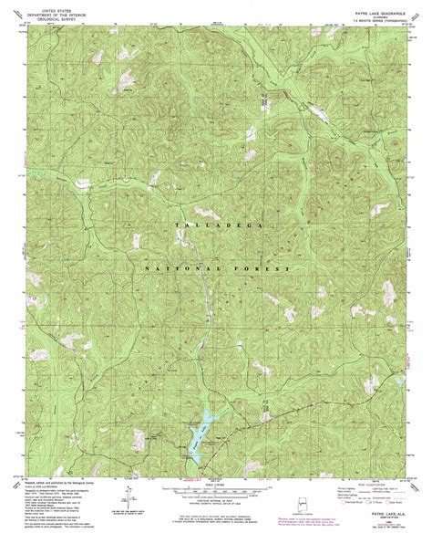 Payne Lake Topographic Map 124000 Scale Alabama
