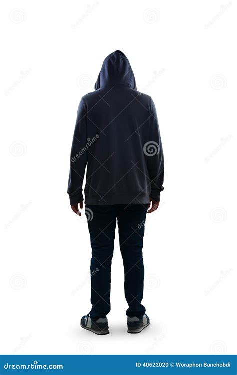 Sad Teenage Boy Standing Rear View Stock Photo Image Of Full People