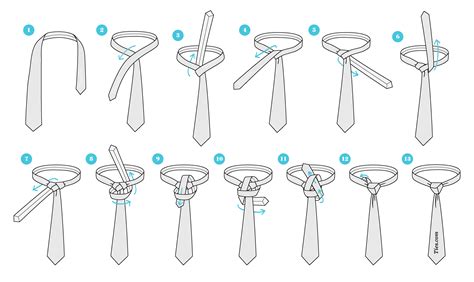 How To Tie A Double Windsor Knot Diagram