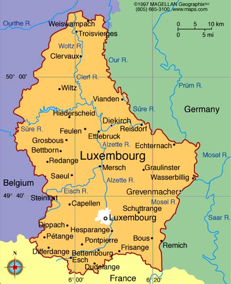 Luxembourg On Map Of Europe The World Map