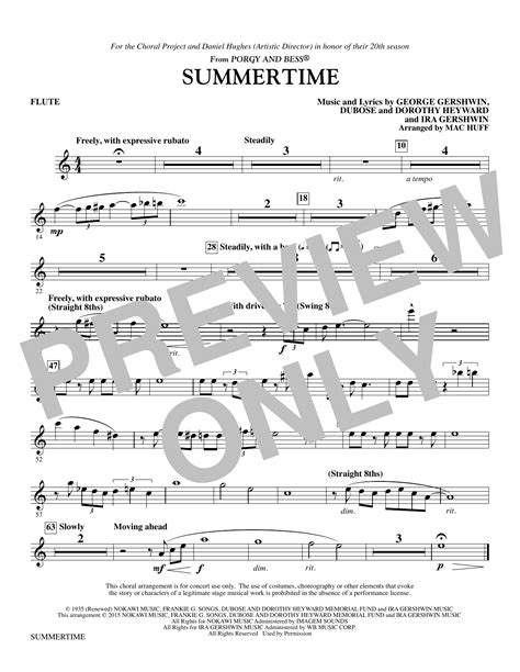 Summertime Flute Sheet Music Direct