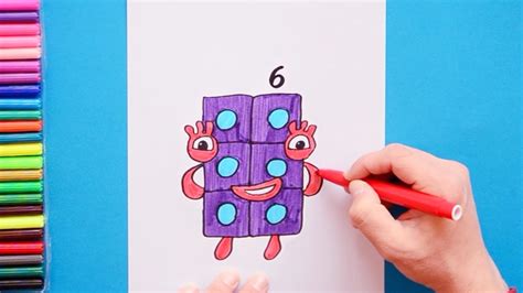 How To Draw Number 6 Numberblocks Easy Drawings Dibujos Faciles