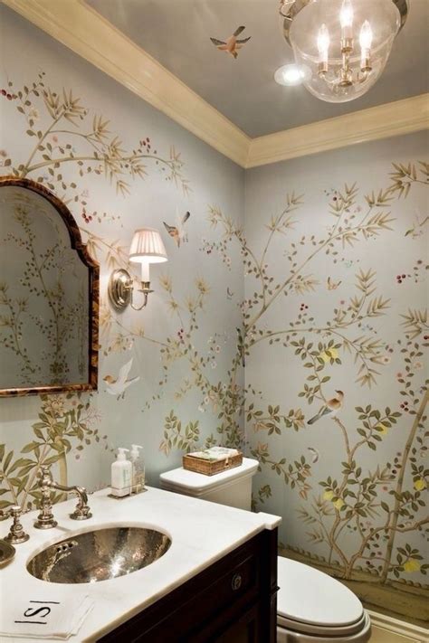 Into The Woods Chinoiserie Wallpaper Bathroom Wallpaper Bathroom