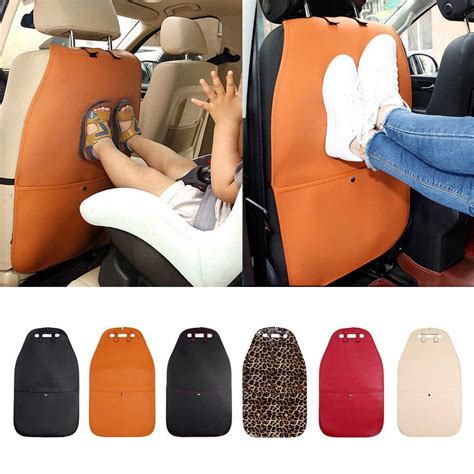 buy car seat back cover protector pu leather anti kick mat wearproof seat back