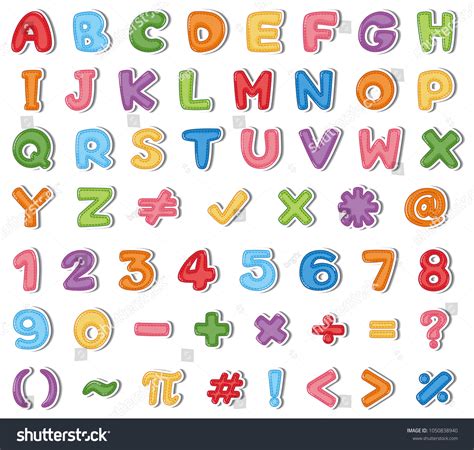 Font Design English Alphabets Numbers Many Stock Vector Royalty Free