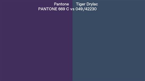 Pantone 669 C Vs Tiger Drylac 049 42230 Side By Side Comparison