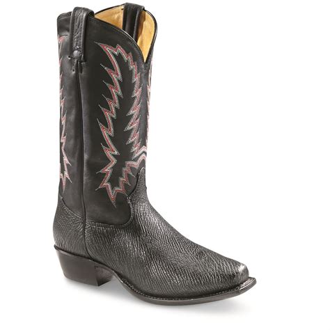 Tony Lama Men's Nubuck Shark Square Toe Cowboy Boots - 673915, Western ...