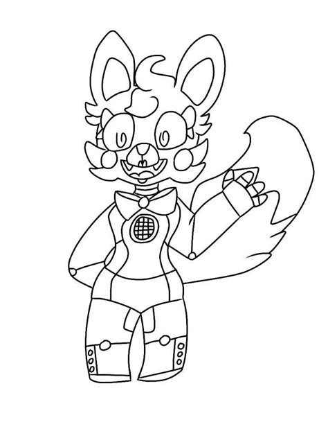 Cute F Naf Foxy Coloring Page Pages Sketch Coloring Page