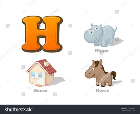 Abc Letter H Funny Kid Icons Stock Vector Royalty Free 193336364
