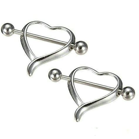 2pcslot Sexy Barbell Classic Nipple Rings Stainless Steel Barbell