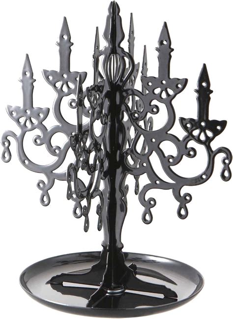 Unique Black Metal Chandelier Candelabra Jewellery Stand Ring And