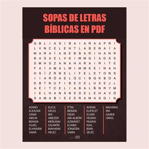 Sopas De Letras Bíblicas En Pdf Toda La Biblia En 2022 Sopa De