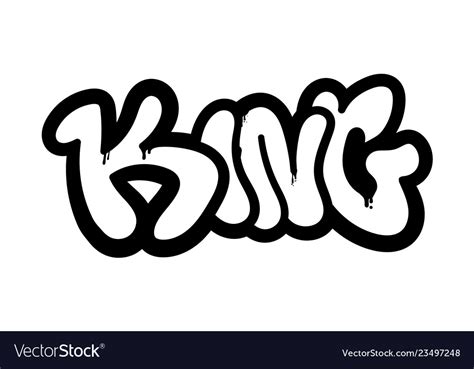King Graffiti Lettering Royalty Free Vector Image