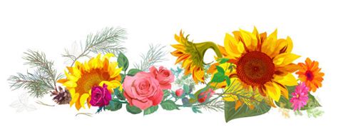 Download Best Sunflower Garland Illustrations, Royalty-Free Vector ...