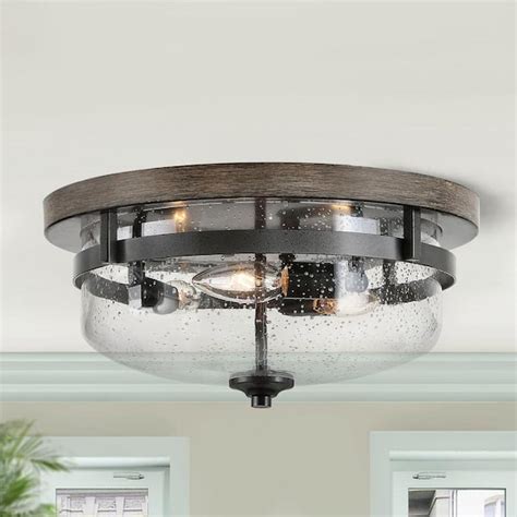Lnc Morice 135 In 3 Light Bronze Flush Mount Ceiling Light With Clear