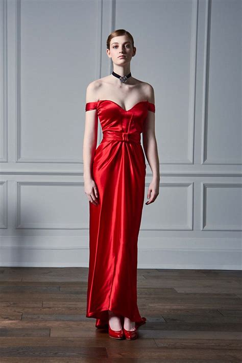 Off The Shoulder Draped Gown Red Kelly Drape Gowns Spring Summer
