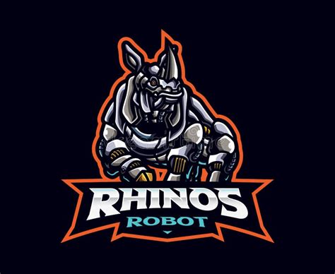 Rhino Robot Mascot Logo Design Stock Vector Illustration Of Creature