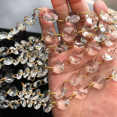High Quantity Crystal Glass Garland Suncatcher Octagon Beads For