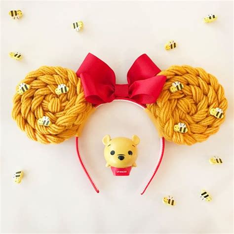 I am so excited that you have this tutorial for these ears. Winnie the Pooh Minnie Mouse Ears | Mouse Ears Headband | Mickey Ears | Pooh Bear Ears | Pooh ...